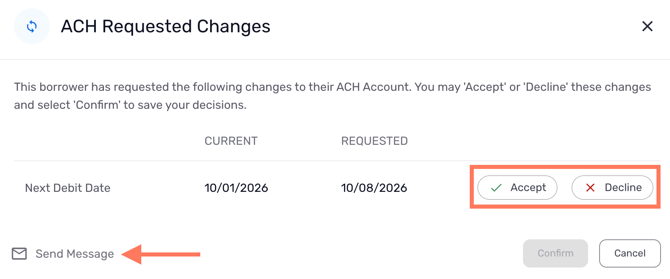 Accept Decline Message
